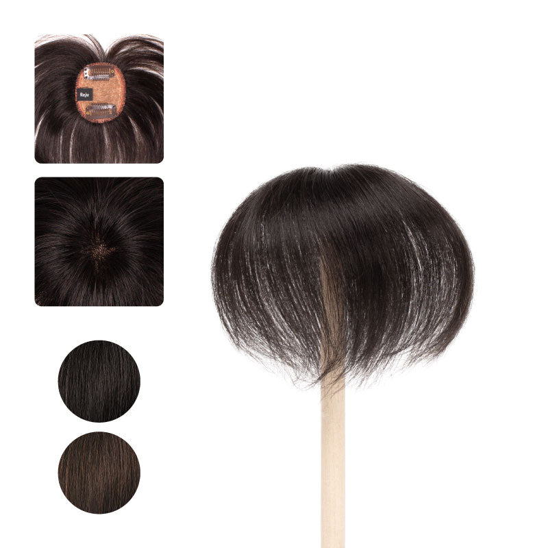 Reju リージュ 部分ウィッグ 人毛100% かつら 栗色 茶色 20cm 人毛100% 部分ウィッグ】 つむじトップウィッグ – Reju