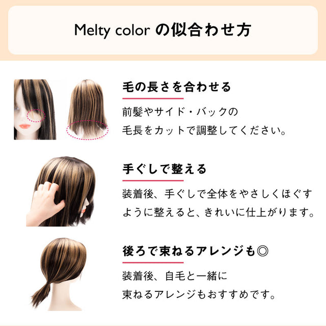 【ピンなし部分ウィッグ】 Melty color ウィッグ