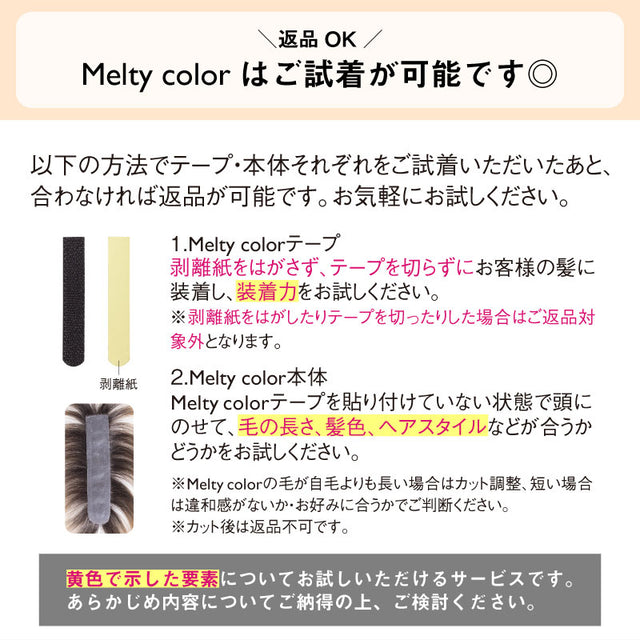【ピンなし部分ウィッグ】 Melty color ウィッグ